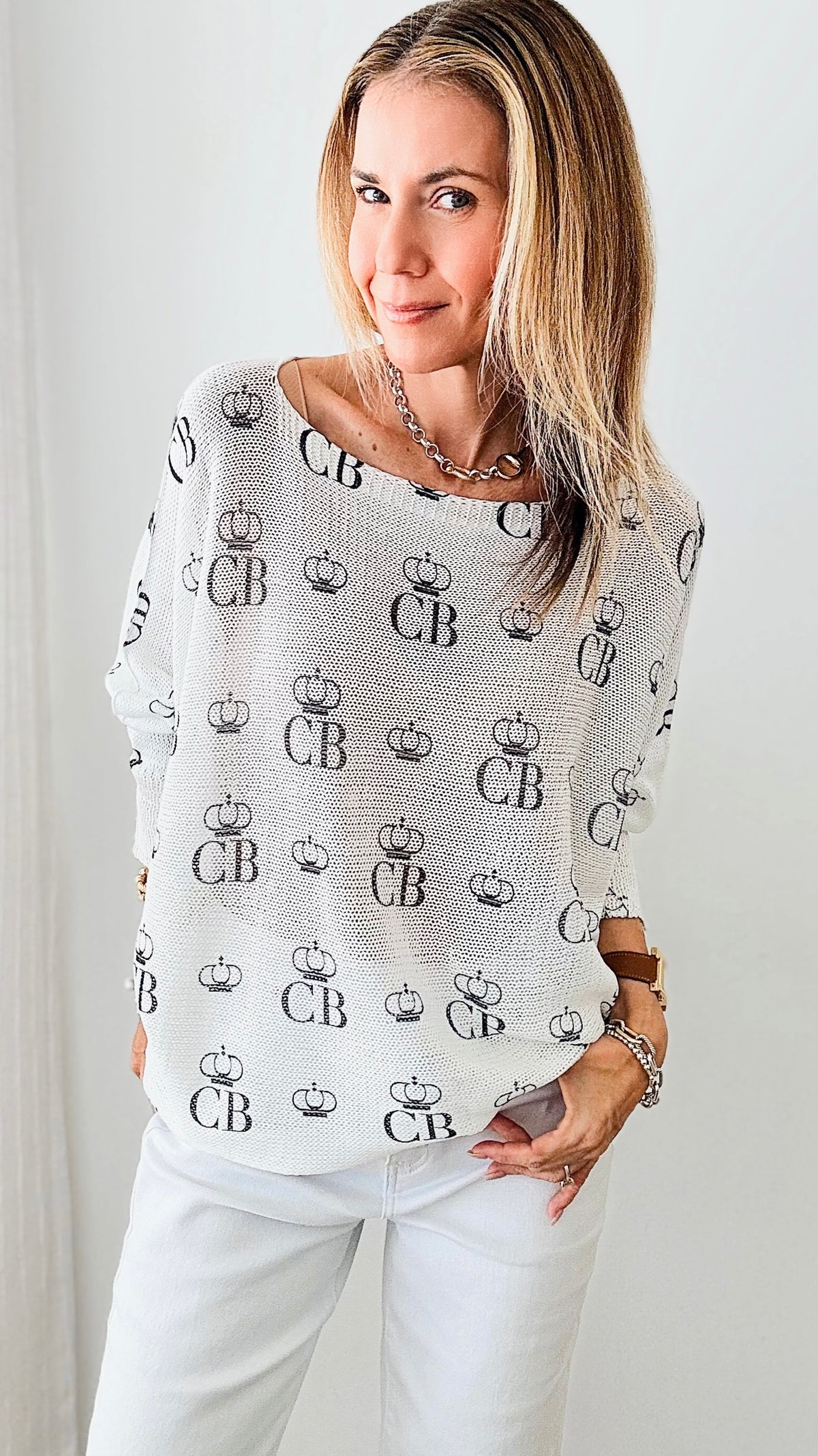 CB Girls Custom St Tropez Sweater-140 Sweaters-Italianissimo-Coastal Bloom Boutique, find the trendiest versions of the popular styles and looks Located in Indialantic, FL