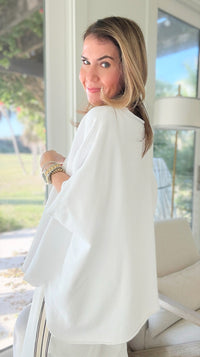 Eileen Relaxed Everyday Lounge Top - White-00 Sleevless Tops-Mono B-Coastal Bloom Boutique, find the trendiest versions of the popular styles and looks Located in Indialantic, FL