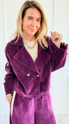 Tracked Threads Cropped Italian Jacket- Plum