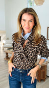 Rebel Ruffled Leopard & Stripe Italian Shirt-110 Long Sleeve Tops-TATTOO Z-Coastal Bloom Boutique, find the trendiest versions of the popular styles and looks Located in Indialantic, FL