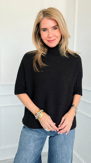 Break Free Italian Sweater Top - Black