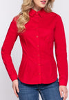 Long Sleeve Poplin Button Down Blouse- Red-130 Long sleeve top-Active Basic-Coastal Bloom Boutique, find the trendiest versions of the popular styles and looks Located in Indialantic, FL