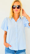 Gingham Short Sleeves Top-110 Short Sleeve Tops-Jodifl-Coastal Bloom Boutique, find the trendiest versions of the popular styles and looks Located in Indialantic, FL