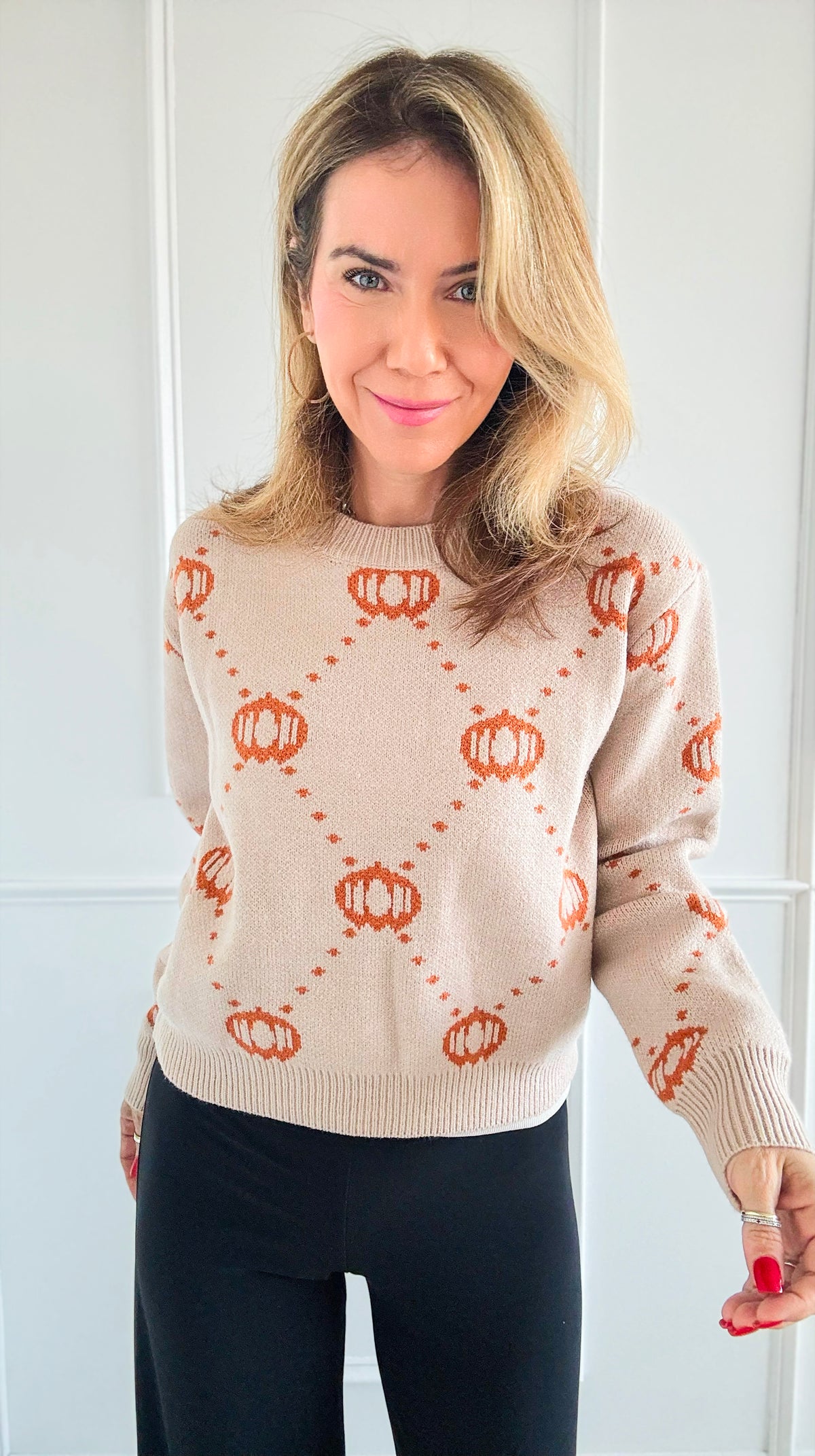 Pumpkin Sweater - Taupe-140 Sweaters-SO ME-Coastal Bloom Boutique, find the trendiest versions of the popular styles and looks Located in Indialantic, FL