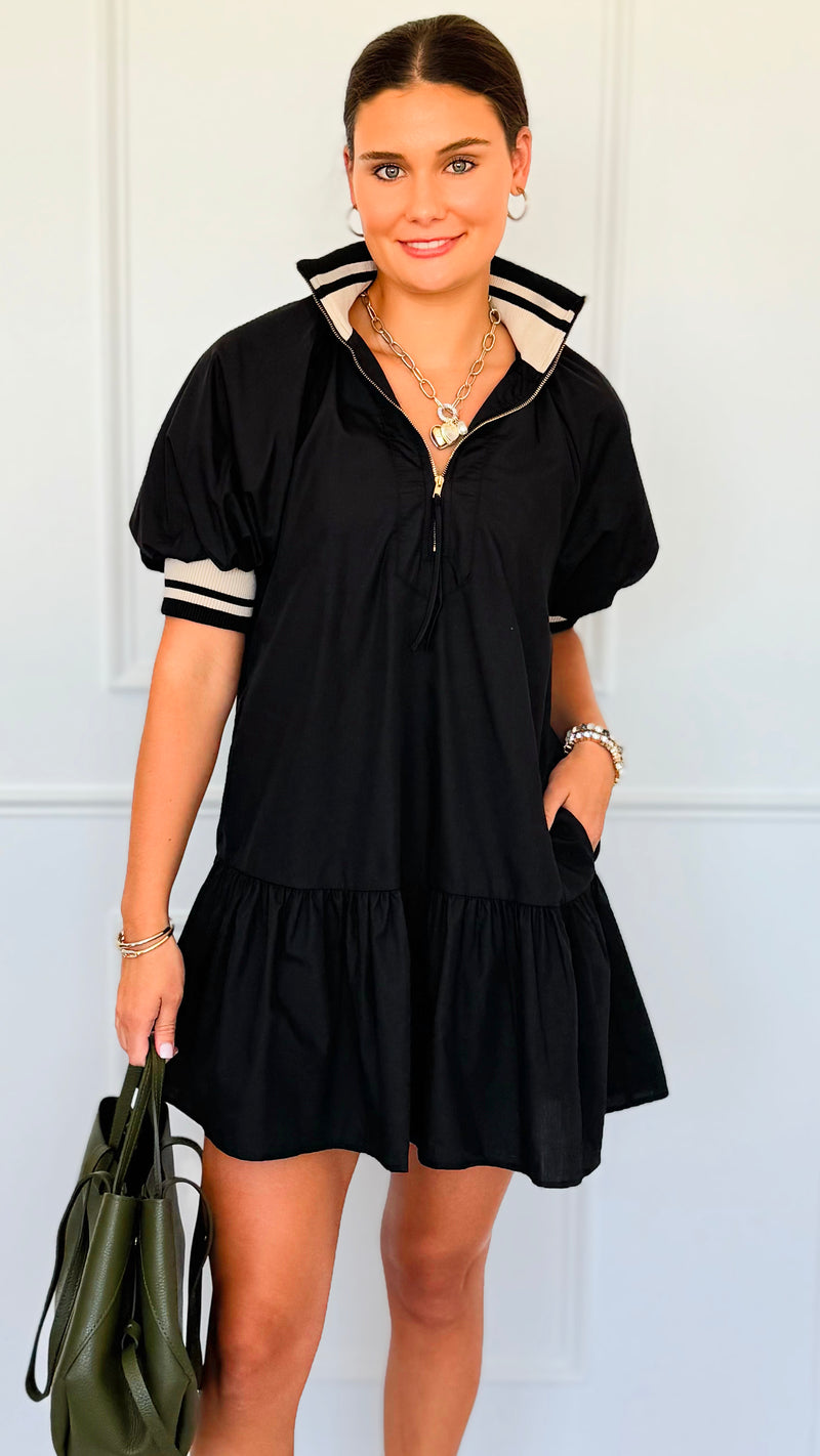 Game On Half Zip Mini Dress-200 Dresses/Jumpsuits/Rompers-entro-Coastal Bloom Boutique, find the trendiest versions of the popular styles and looks Located in Indialantic, FL