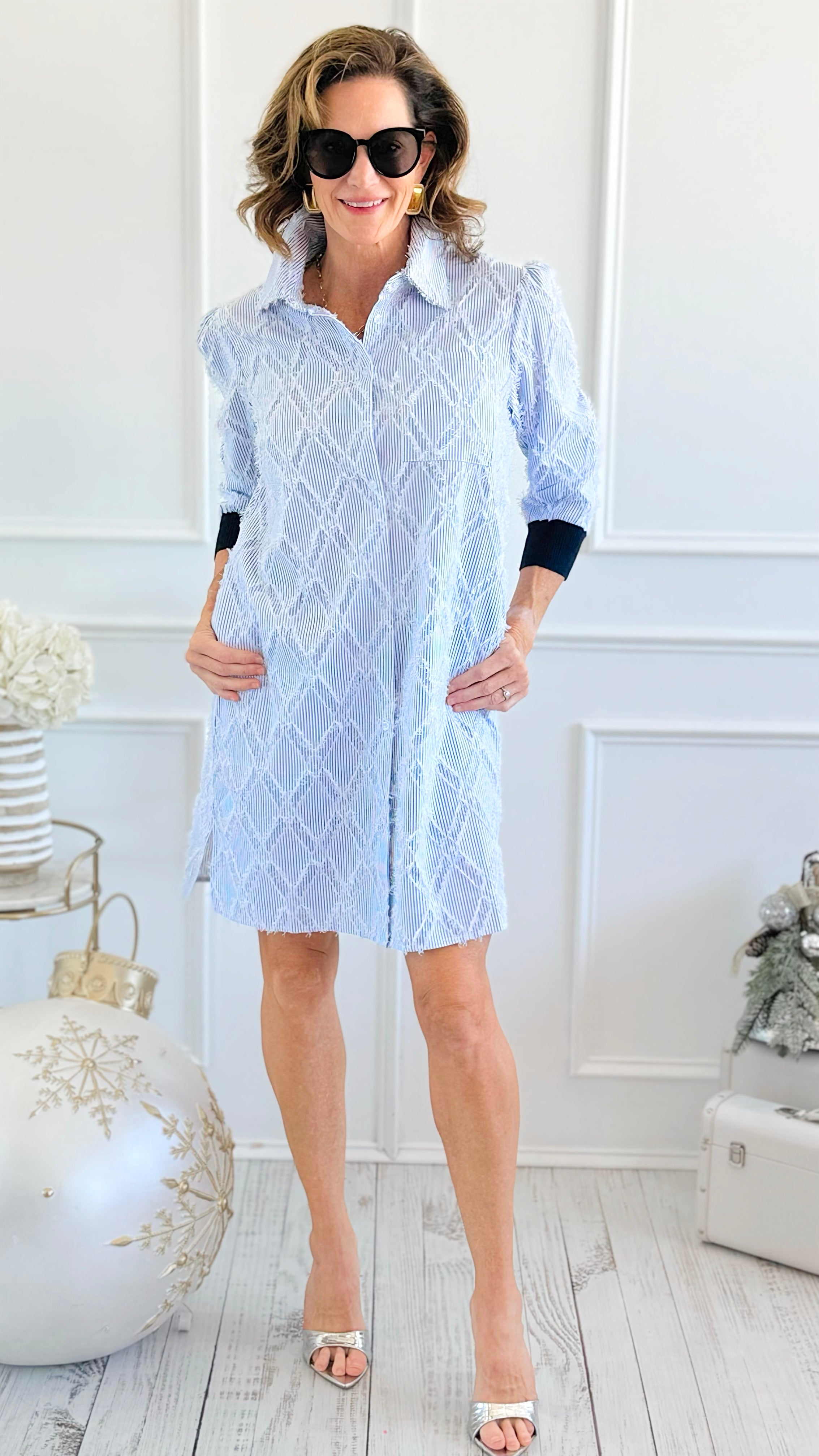 Hamptons Breeze Textured Dress - JOH-200 Dresses/Jumpsuits/Rompers-Joh Apparel-Coastal Bloom Boutique, find the trendiest versions of the popular styles and looks Located in Indialantic, FL