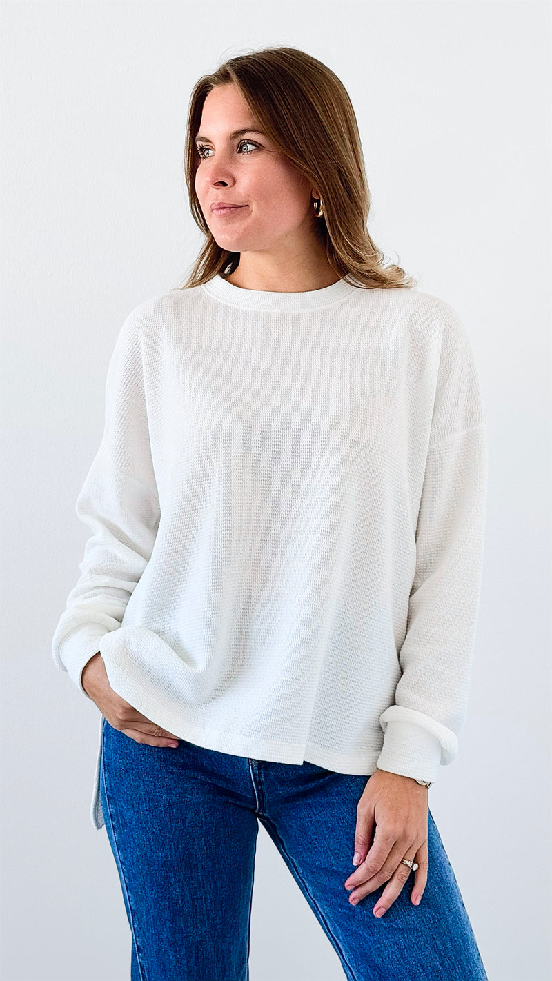 Breezy Comfort Knit Sweater-170 Bottoms-Tres Bien-Coastal Bloom Boutique, find the trendiest versions of the popular styles and looks Located in Indialantic, FL