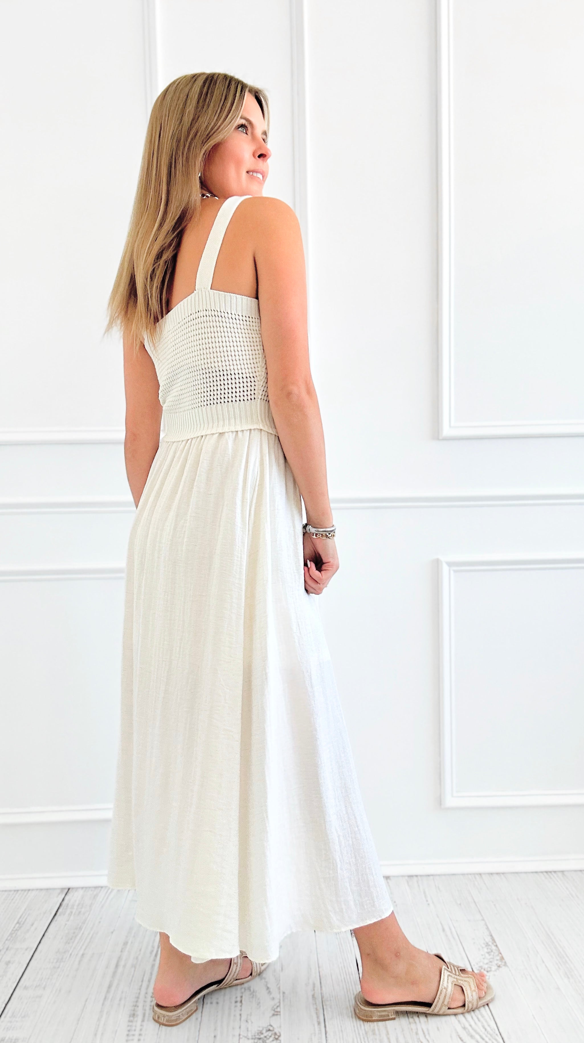 Sweet Riviera Midi Dress - Natural-200 Dresses/Jumpsuits/Rompers-Blu Pepper-Coastal Bloom Boutique, find the trendiest versions of the popular styles and looks Located in Indialantic, FL