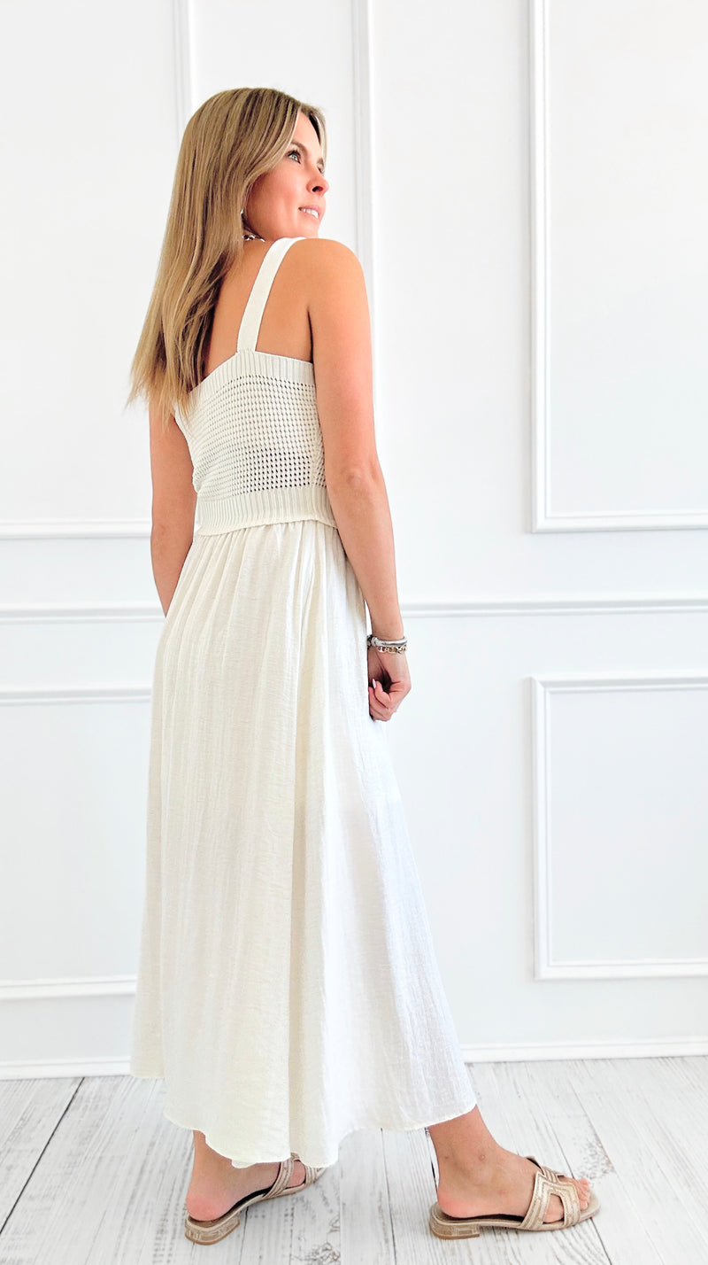 Sweet Riviera Midi Dress - Natural-200 Dresses/Jumpsuits/Rompers-Blu Pepper-Coastal Bloom Boutique, find the trendiest versions of the popular styles and looks Located in Indialantic, FL