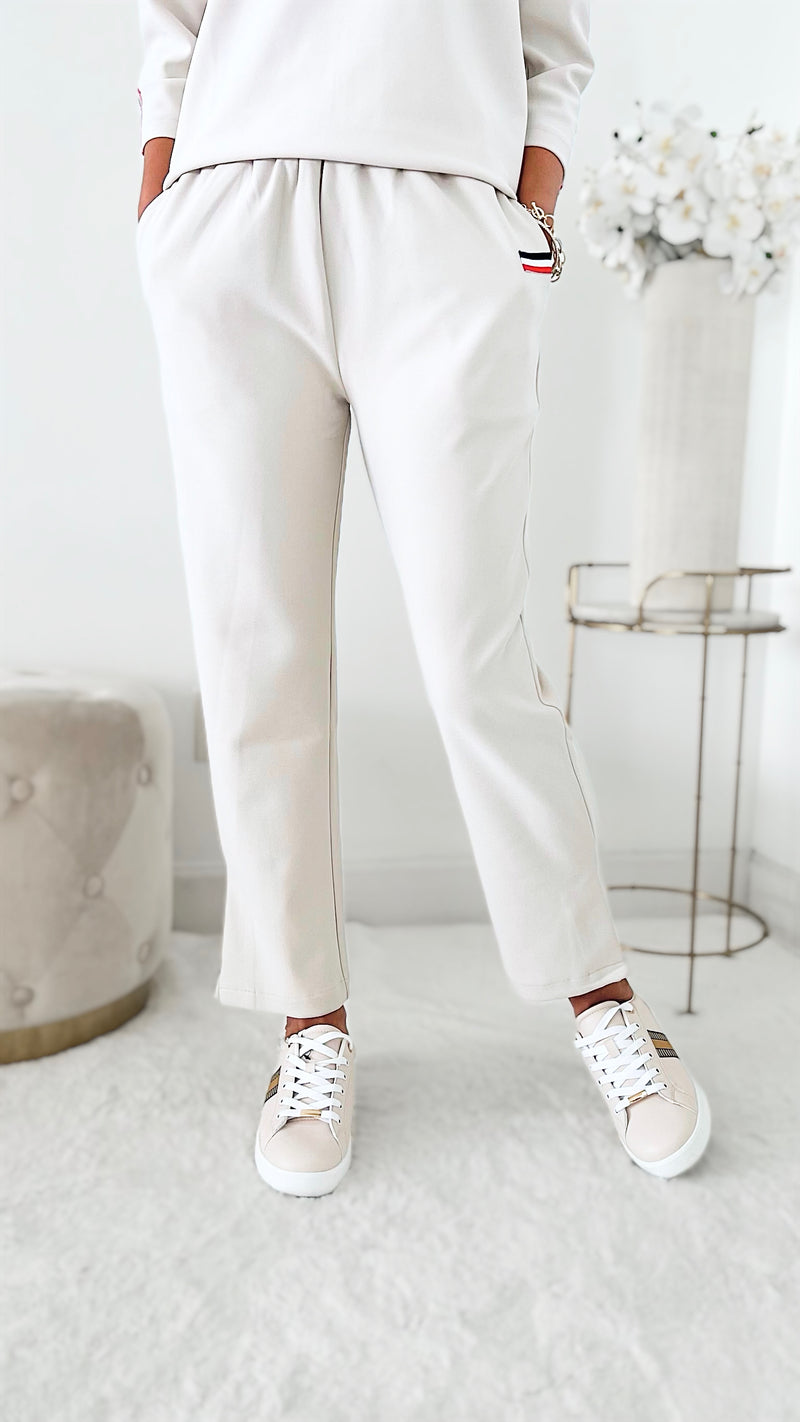 Karine Crepe Knit Pant - Beige-170 Bottoms-Joh Apparel-Coastal Bloom Boutique, find the trendiest versions of the popular styles and looks Located in Indialantic, FL