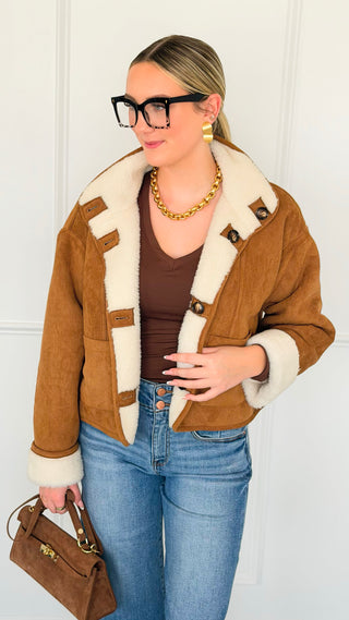 Contrast Trim Toggle Front Jacket