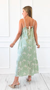 Sunset Palms Braided Strap Maxi Dress - Sage-200 Dresses/Jumpsuits/Rompers-VERY J-Coastal Bloom Boutique, find the trendiest versions of the popular styles and looks Located in Indialantic, FL