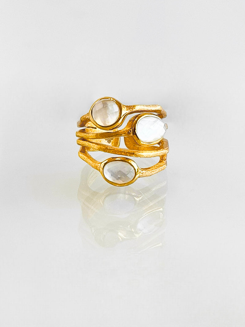 Sculpted Gemstone Ring - MOP-230 Jewelry-Betty Carre-Coastal Bloom Boutique, find the trendiest versions of the popular styles and looks Located in Indialantic, FL