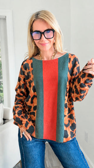 Leopard in Line Italian St Moritz Sweater