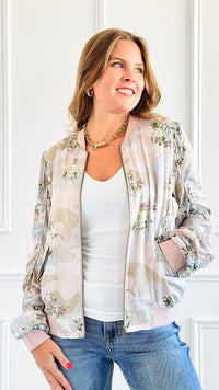 Ethereal Floral Zip-Up Jacket-160 Jackets-mystree-Coastal Bloom Boutique, find the trendiest versions of the popular styles and looks Located in Indialantic, FL