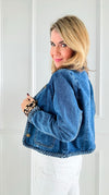 Denim Chic Braided Jacket-160 Jackets-litaga-Coastal Bloom Boutique, find the trendiest versions of the popular styles and looks Located in Indialantic, FL