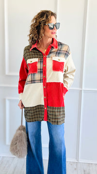 Rustic Remix Patchwork Jacket-160 Jackets-ROUSSEAU-Coastal Bloom Boutique, find the trendiest versions of the popular styles and looks Located in Indialantic, FL