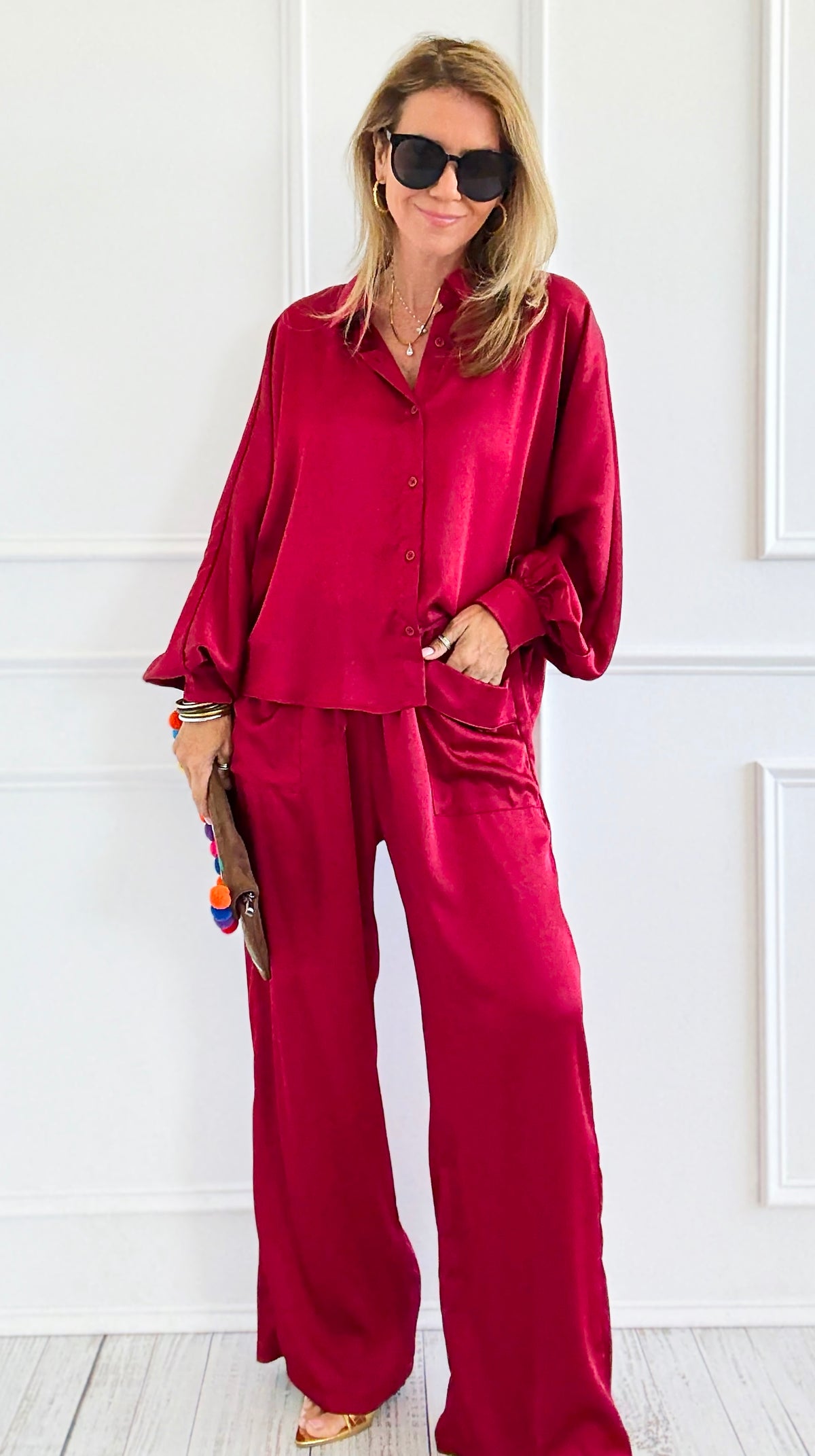 Slow Mornings Set - Burgundy-210 Loungewear/Sets-Jodifl-Coastal Bloom Boutique, find the trendiest versions of the popular styles and looks Located in Indialantic, FL