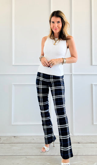 Heritage Plaid Pants - Navy-170 Bottoms-Must Have-Coastal Bloom Boutique, find the trendiest versions of the popular styles and looks Located in Indialantic, FL