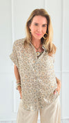 Velvet Whispers Button Down Top-110 Short Sleeve Tops-JODIFL-Coastal Bloom Boutique, find the trendiest versions of the popular styles and looks Located in Indialantic, FL