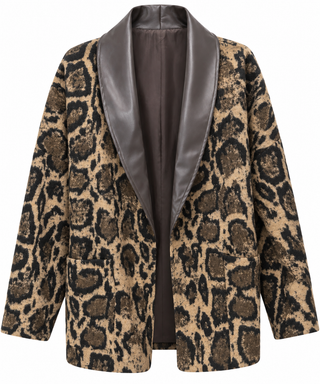 Leopard Belted Wrap Italian Jacket