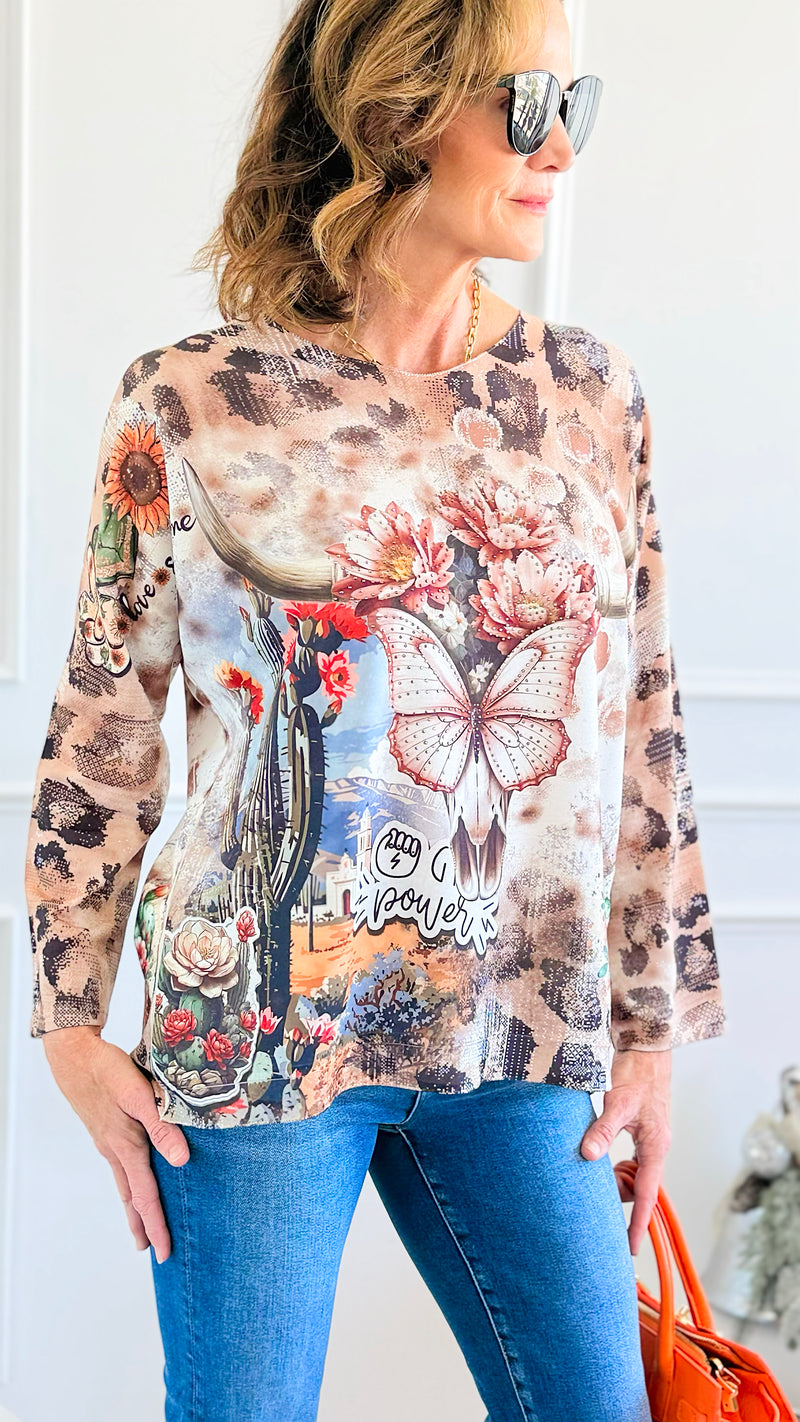 Prairie Crown Long Sleeve Italian Top-110 short Sleeve Top-Italianissimo-Coastal Bloom Boutique, find the trendiest versions of the popular styles and looks Located in Indialantic, FL
