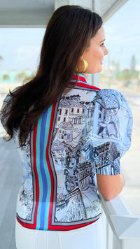 City Lines Button-Up Blouse