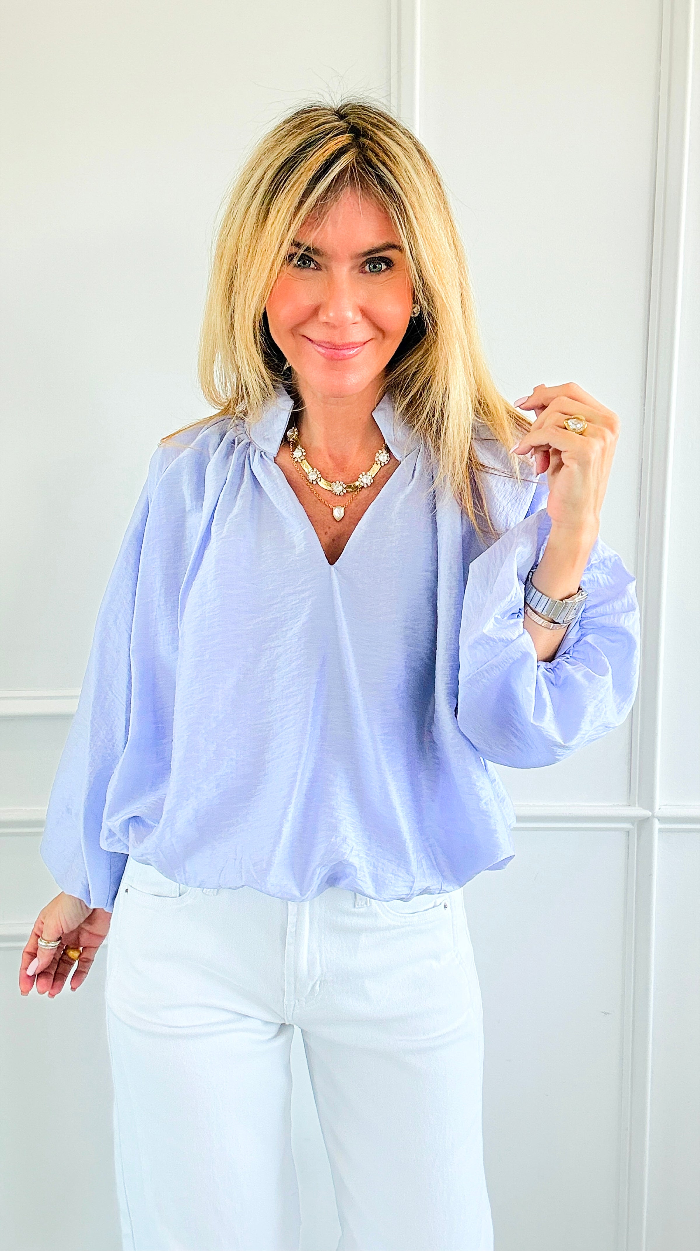 Cloud Nine Split Neck Top