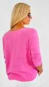 Soho Italian Boatneck Pullover - Pink-140 Sweaters-Italianissimo-Coastal Bloom Boutique, find the trendiest versions of the popular styles and looks Located in Indialantic, FL