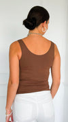 Seamless Everyday Tank Top - Coffee-100 Sleeveless Tops-YELETE-Coastal Bloom Boutique, find the trendiest versions of the popular styles and looks Located in Indialantic, FL