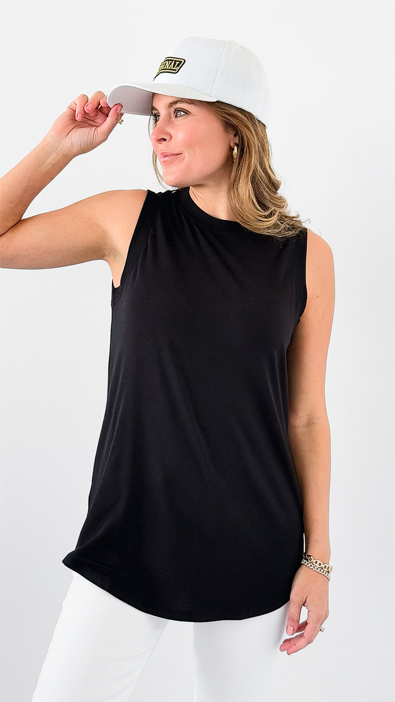 Flowy Sleeveless Top -Black-100 Sleeveless Tops-Mono B-Coastal Bloom Boutique, find the trendiest versions of the popular styles and looks Located in Indialantic, FL