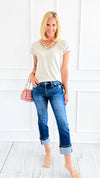 Weekend Plans Cuff Slim Jeans-190 Denim-Mica Denim-Coastal Bloom Boutique, find the trendiest versions of the popular styles and looks Located in Indialantic, FL