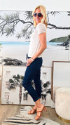 Italian Wish List Jogger - Navy-180 Joggers-Italianissimo-Coastal Bloom Boutique, find the trendiest versions of the popular styles and looks Located in Indialantic, FL