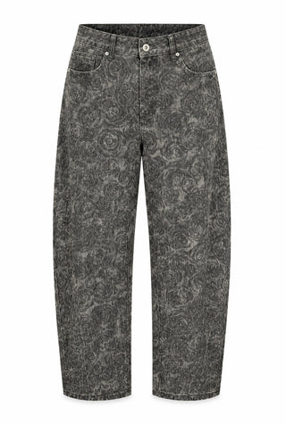 Crystal Rose Barrel Jeans