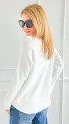 Soho Italian Boatneck Pullover - Ivory-140 Sweaters-Italianissimo-Coastal Bloom Boutique, find the trendiest versions of the popular styles and looks Located in Indialantic, FL