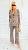 Boardroom Muse Plaid Set-210 Loungewear/Sets-ROUSSEAU-Coastal Bloom Boutique, find the trendiest versions of the popular styles and looks Located in Indialantic, FL