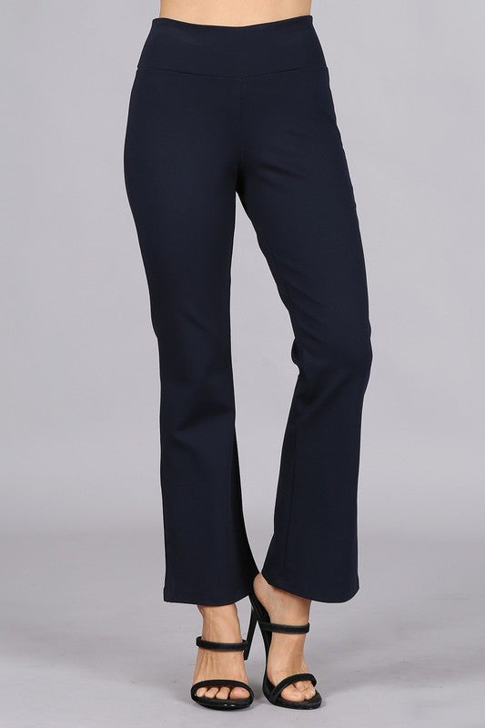 Cropped Capri Flair Pant - Navy-170 Bottoms-Chatoyant-Coastal Bloom Boutique, find the trendiest versions of the popular styles and looks Located in Indialantic, FL