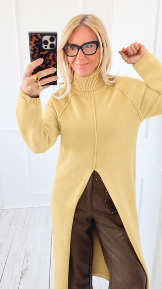 Maxi Turtleneck Sweater Dress - Butter