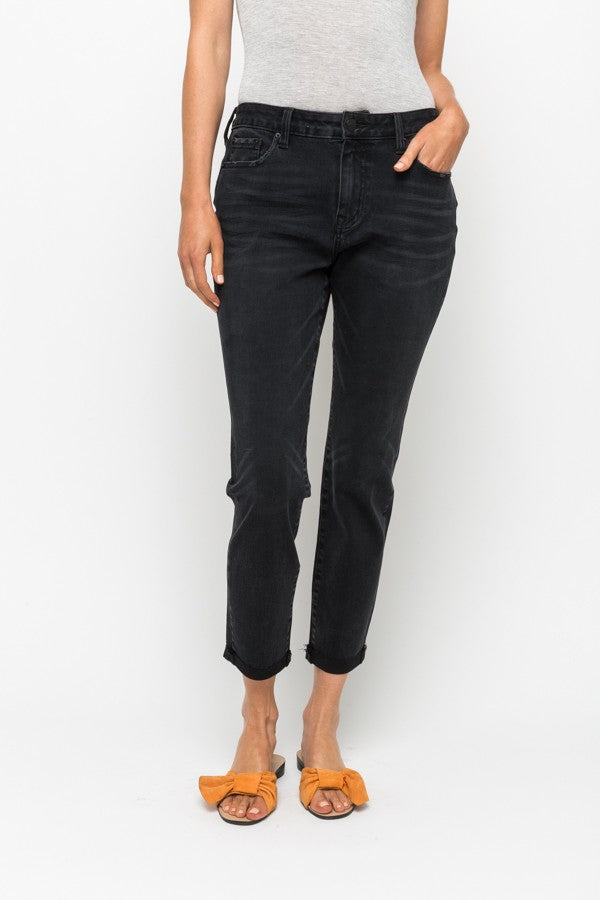 Black Mid-Rise Pants-170 Bottoms-mystree-Coastal Bloom Boutique, find the trendiest versions of the popular styles and looks Located in Indialantic, FL