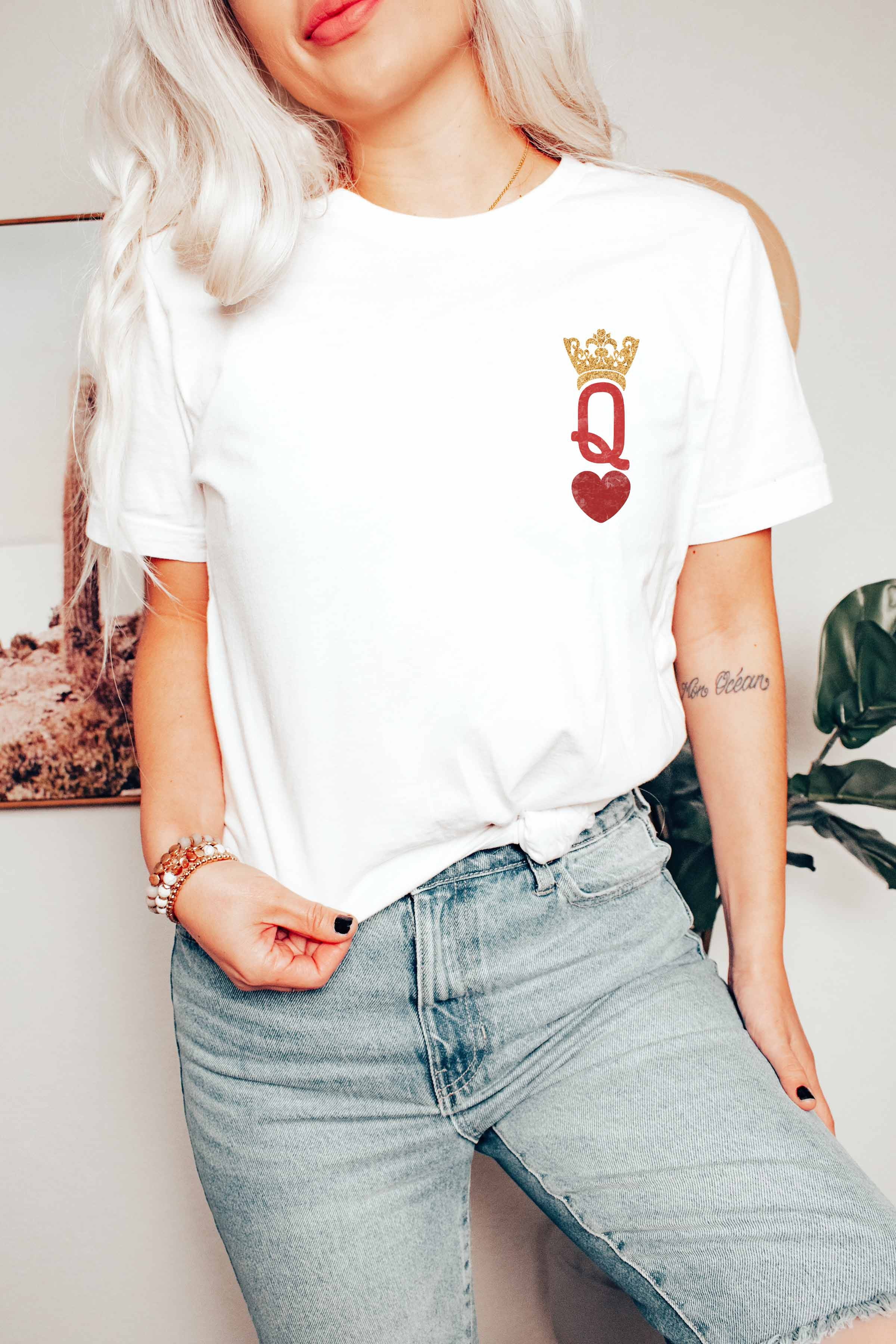 Queen of Hearts Graphic Tee Shirt-120 Graphic-WKNDER-Coastal Bloom Boutique, find the trendiest versions of the popular styles and looks Located in Indialantic, FL