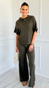 The Art of Staying In Set - Dark Olive-210 Loungewear/Sets-Zenana-Coastal Bloom Boutique, find the trendiest versions of the popular styles and looks Located in Indialantic, FL