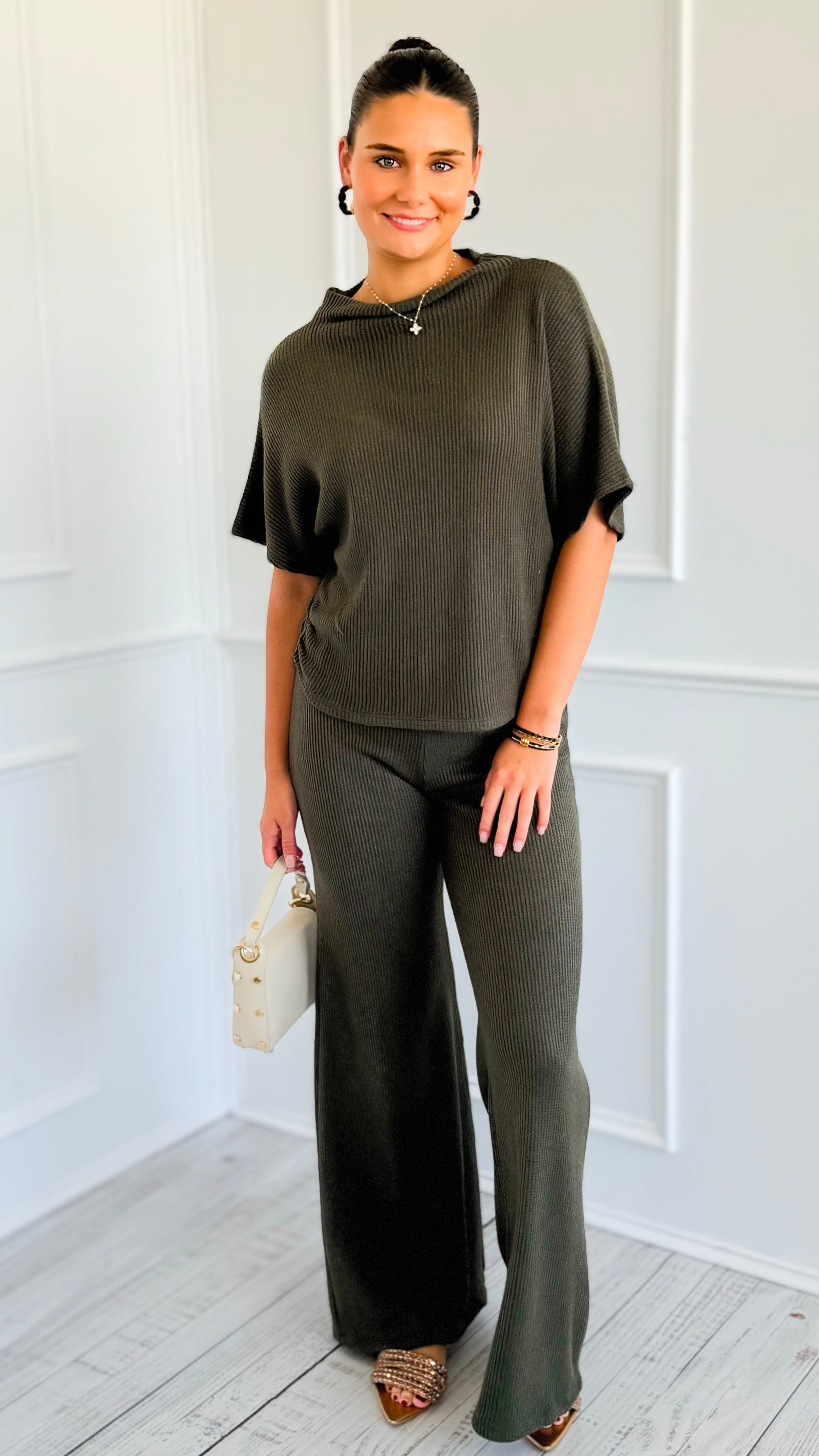 The Art of Staying In Set - Dark Olive-210 Loungewear/Sets-Zenana-Coastal Bloom Boutique, find the trendiest versions of the popular styles and looks Located in Indialantic, FL