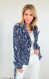 Ocean Breeze Belted Jacket-160 Jackets-Rousseau-Coastal Bloom Boutique, find the trendiest versions of the popular styles and looks Located in Indialantic, FL