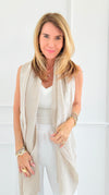 Chic Italian Scarf- Beige-260 Other Accessories-NSP/PORCIENTO-Coastal Bloom Boutique, find the trendiest versions of the popular styles and looks Located in Indialantic, FL