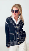 Real Deal Graffiti Cardigan - Black-150 Cardigan Layers-Chasing Bandits-Coastal Bloom Boutique, find the trendiest versions of the popular styles and looks Located in Indialantic, FL