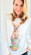 Sweet Puppy Italian Pullover-110 Long Sleeve Tops-Italianissimo-Coastal Bloom Boutique, find the trendiest versions of the popular styles and looks Located in Indialantic, FL