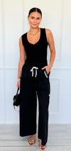 Pocket Glam Italian Flare Leg Pant- Black-100 Pants-TATTOO Z-Coastal Bloom Boutique, find the trendiest versions of the popular styles and looks Located in Indialantic, FL