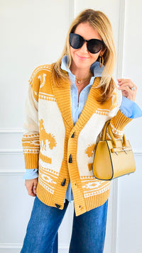Rodeo Cowboy Cardiigan -Mustard-140 Sweaters-Original USA-Coastal Bloom Boutique, find the trendiest versions of the popular styles and looks Located in Indialantic, FL