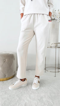 Karine Crepe Knit Pant - Beige-170 Bottoms-Joh Apparel-Coastal Bloom Boutique, find the trendiest versions of the popular styles and looks Located in Indialantic, FL