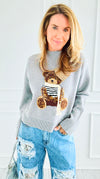 Bundle Up Bear Italian Sweater-140 Sweaters-Italianissimo-Coastal Bloom Boutique, find the trendiest versions of the popular styles and looks Located in Indialantic, FL